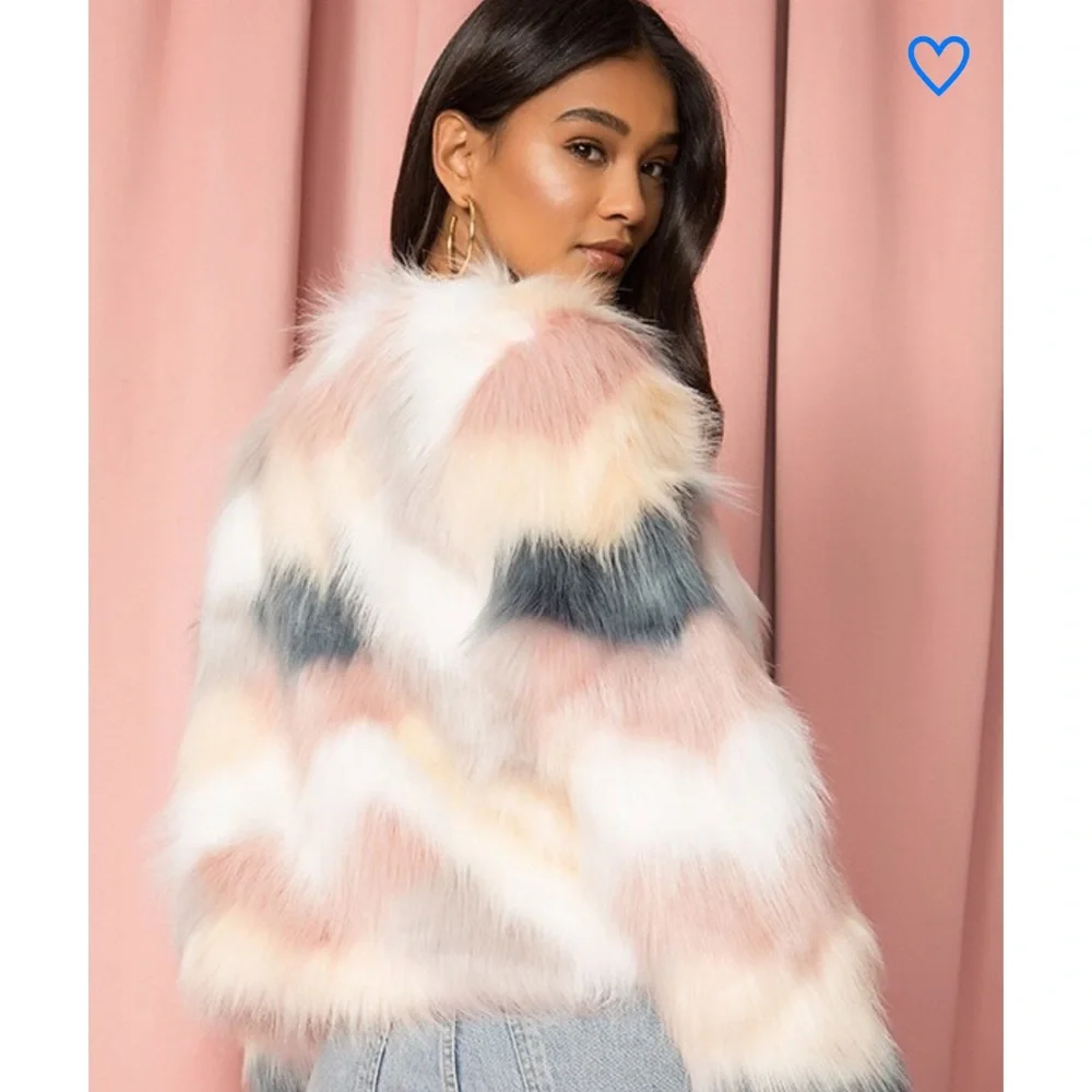 superdown Multicolor Faux Fur Jacket - Picture 3 of 6